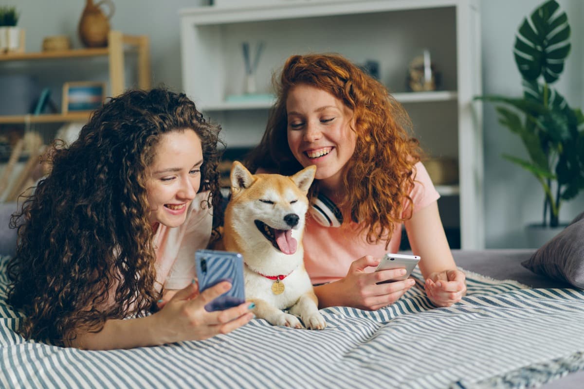 Happy woman with her dog