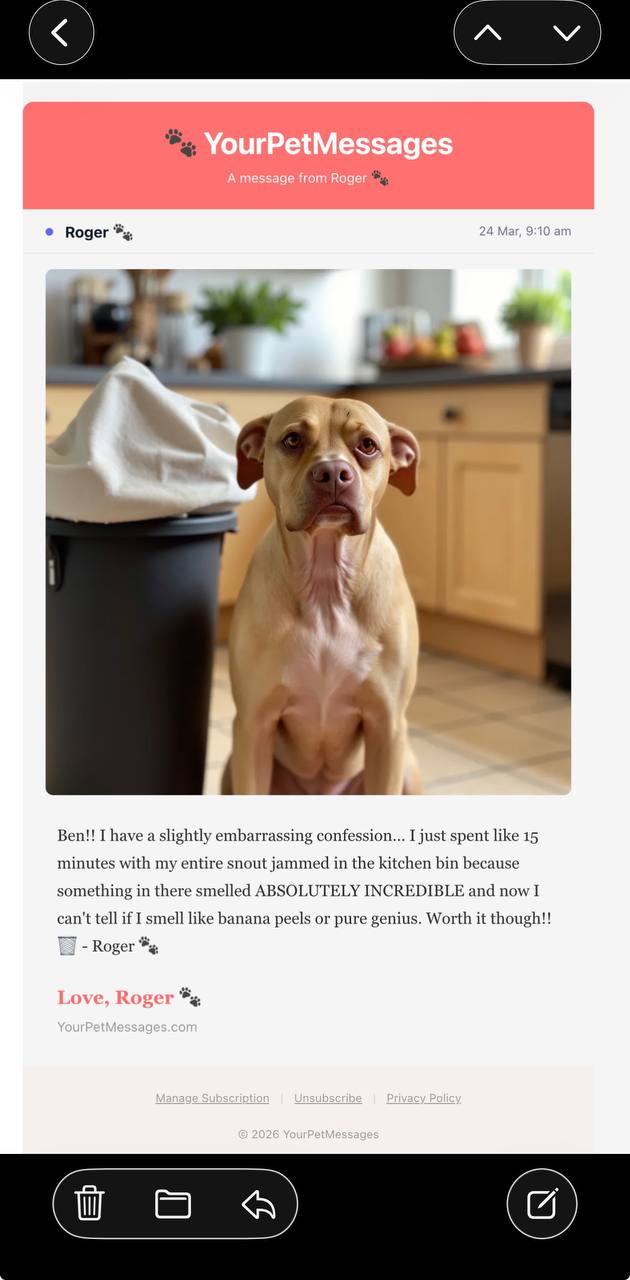 Message from Charley demanding ear support